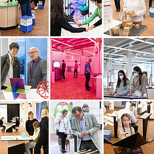 Collage of the exhibitions.